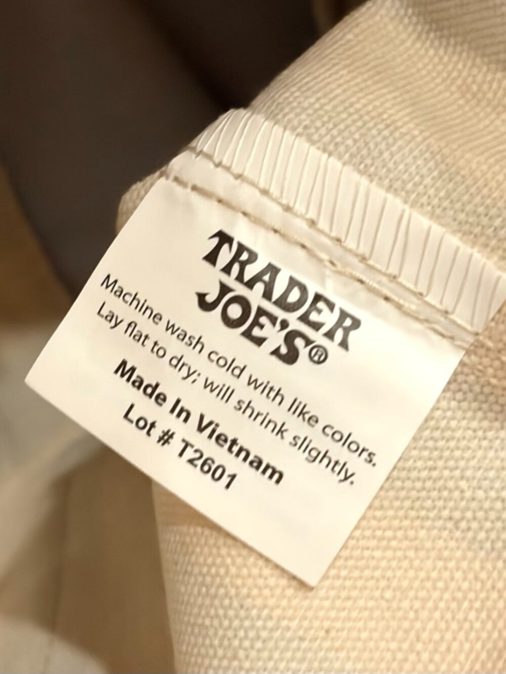NWT Trader Joe's Mini Canvas Striped Tote Bag Sky Blue Pastel White - Picture 8 of 9